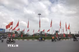 Khu vực ngã 6 Lê Lợi, thành phố Hải Phòng. (Ảnh: Tiến Vĩnh/TTXVN)
