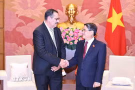 Phó Chủ tịch Quốc hội Nguyễn Đức Hải tiếp Ngài Salah Djegloul Chủ tịch Nhóm Nghị sỹ hữu nghị Algeria-Việt Nam. (Ảnh: Minh Đức/TTXVN)