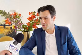 Giáo sư sử học Pierre Journoud, chuyên gia về lịch sử đương đại Việt Nam. (Ảnh: Thu Hà/TTXVN)