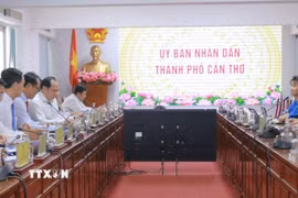 Quang cảnh buổi làm việc. (Ảnh: Ngọc Thiện/TTXVN)