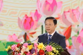 Phó Thủ tướng Chính phủ Trần Hồng Hà phát biểu tại buổi lễ. (Ảnh: Đức Phương/TTXVN)
