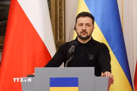 Tổng thống Ukraine Volodymyr Zelensky. (Ảnh: PAP/TTXVN)