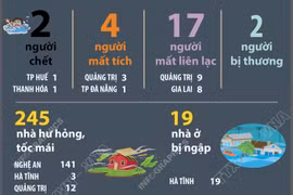Thiệt hại do ảnh hưởng của bão số 10 và mưa lũ 