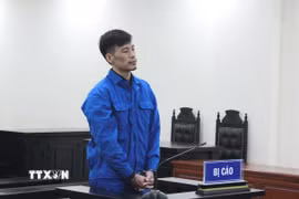 Bị cáo Âu Hải Hưng tại phiên tòa. (Ảnh: Kim Anh/TTXVN)