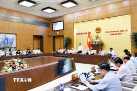 Chủ tịch Quốc hội Trần Thanh Mẫn phát biểu khai mạc Phiên họp thứ 4 của Ủy ban Thường vụ Quốc hội. (Ảnh: Doãn Tấn/TTXVN)