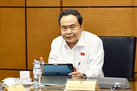 Chủ tịch Quốc hội Trần Thanh Mẫn, đại biểu Quốc hội Thành phố Hồ Chí Minh phát biểu. (Ảnh: Doãn Tấn/TTXVN)