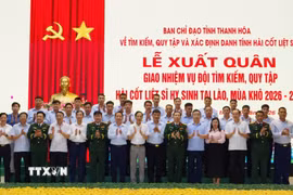 Mùa khô 2026-2027, Thanh Hóa phấn đấu tìm kiếm, quy tập 130 hài cốt liệt sỹ tại Lào và 10 hài cốt liệt sỹ trong nước. (Ảnh: TTXVN phát)
