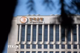 Trụ sở Ngân hàng Trung ương Hàn Quốc (BoK) tại thủ đô Seoul. (Ảnh: THX/TTXVN)