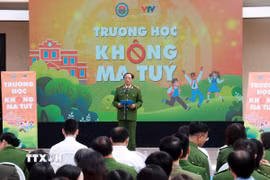 Phát động cuộc thi "Trường học không ma túy." (Ảnh: Nguyễn Lành/TTXVN)