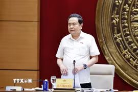 Chủ tịch Quốc hội Trần Thanh Mẫn phát biểu. (Ảnh: Doãn Tấn/TTXVN)