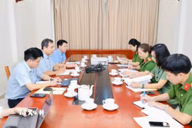Quang cảnh buổi làm việc. (Ảnh: TTXVN phát)