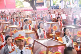 Hài cốt các Anh hùng liệt sỹ sẽ được di quách về an táng, hương khói tại Nghĩa trang liệt sỹ Thành phố Hồ Chí Minh ở phường Long Bình. (Ảnh: Mạnh Linh/TTXVN)