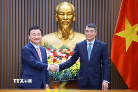 Thủ tướng Lê Minh Hưng tiếp ông Roh Tae Moon, Tổng Giám đốc điều hành Samsung điện tử. (Ảnh: Dương Giang/TTXVN)