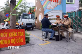 Ngày 3/1, có 3.472 trường hợp vi phạm về nồng độ cồn. (Ảnh: Phạm Kiên/TTXVN)