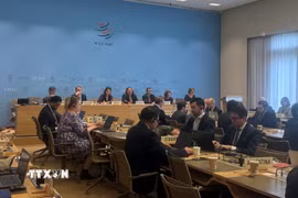 Phiên rà soát chính sách thương mại của Uruguay tại trụ sở WTO. (Ảnh: TTXVN phát)