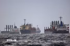 Tàu thuyền di chuyển trên Biển Đen. (Ảnh: IRNA/TTXVN)