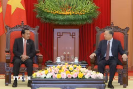 Tổng Bí thư, Chủ tịch nước Tô Lâm tiếp đồng chí Vanhxay Phongsavanh, Ủy viên Bộ Chính trị, Bí thư Trung ương Đảng, Chủ nhiệm Ban Kiểm tra Trung ương, Tổng Thanh tra Nhà nước, Trưởng Ban Phòng chống tham nhũng Trung ương Lào. (Ảnh: Thống Nhất/TTXVN)