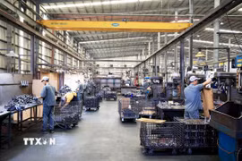 Xưởng sản xuất của Công ty Cơ khí Động lực Toàn Cầu, doanh nghiệp có vốn đầu tư FDI tại Khu công nghiệp Giang Điền, Đồng Nai. (Ảnh: Hồng Đạt/TTXVN)