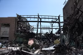 Tòa nhà bị phá hủy sau vụ không kích của Mỹ và Israel xuống Trường đại học Shahid Beheshti ở Tehran, Iran ngày 4/4. (Ảnh: THX/TTXVN)