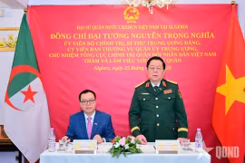 Đại tướng Nguyễn Trọng Nghĩa phát biểu. (Nguồn: Báo Quân đội Nhân dân)