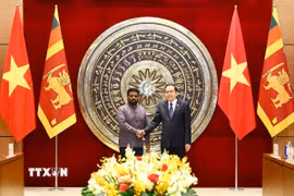 Chủ tịch Quốc hội Trần Thanh Mẫn hội kiến Tổng thống Sri Lanka Anura Kumara Dissanayaka. (Ảnh: Doãn Tấn/TTXVN)