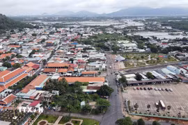 Một góc trung tâm xã đảo Long Sơn, Thành phố Hồ Chí Minh. (Ảnh: Đoàn Mạnh Dương/TTXVN)