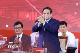 Thủ tướng Phạm Minh Chính dự Phiên đối thoại cấp cao Diễn đàn Kinh tế tư nhân Việt Nam (VPSF) 2025. (Ảnh: Dương Giang/TTXVN)