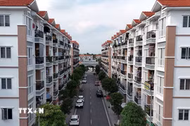 Khu nhà ở xã hội Hoàng Huy, huyện Thủy Nguyên, thành phố Hải Phòng. (Ảnh: Tuấn Anh/TTXVN)