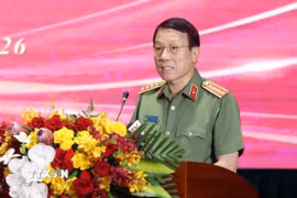 Đại tướng Lương Tam Quang, Bộ trưởng Bộ Công an phát biểu. (Ảnh: Danh Lam/TTXVN)