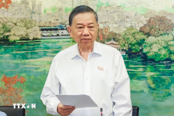 Tổng Bí thư, Chủ tịch nước Tô Lâm, đại biểu Quốc hội Thành phố Hà Nội phát biểu. (Ảnh: Doãn Tấn/TTXVN)