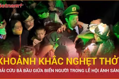 Giây phút nghẹt thở giải cứu bà bầu giữa biển người trong lễ hội ánh sáng