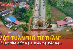 Nỗ lực tìm kiếm nạn nhân “hố tử thần” trong điều kiện hiểm trở tại Bắc Kạn