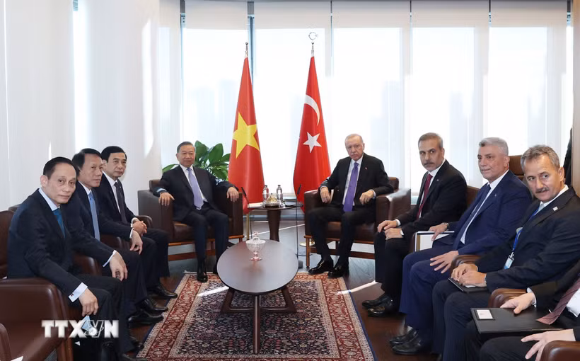 Tổng Bí thư, Chủ tịch nước Tô Lâm gặp Tổng thống Thổ Nhĩ Kỳ Recep Tayyip Erdogan. (Ảnh: Thống Nhất/TTXVN)