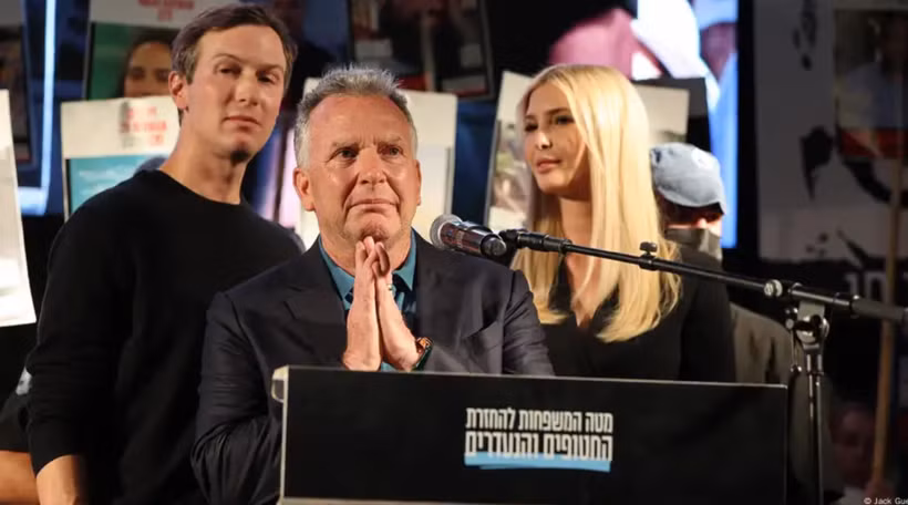 Đặc phái viên Mỹ Steve Witkoff, con rể Tổng thống Mỹ Donald Trump - Jared Kushner và vợ là Ivanka Trump. (Nguồn: AFP/Getty Images)