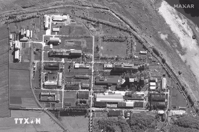 Hình ảnh do vệ tinh Maxar cung cấp về cơ sở hạt nhân Yongbyon của Triều Tiên. (Nguồn: AP/TTXVN)