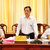 Ông Nguyễn Tri Thức phát biểu tại một buổi làm việc. (Ảnh: Ánh Tuyết/TTXVN)