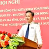 Đồng chí Nguyễn Hữu Nghĩa, Tổng Kiểm toán Nhà nước phát biểu tại hội nghị. (Ảnh: TTXVN phát)