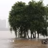 Mực nước sông dâng cao sau những trận mưa lớn tại tỉnh Liêu Ninh, Trung Quốc. (Ảnh: THX/TTXVN phát)