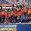Phút đăng quang vô địch World Cup 2026 của đội tuyển Tây Ban Nha. (Ảnh: THX/TTXVN phát)