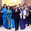 Thủ tướng Phạm Minh Chính đến dự buổi gặp mặt các nữ Anh hùng, nhà khoa học nhận giải Giải thưởng Kovalevskaia. Ảnh: Dương Giang-TTXVN