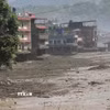 Khu vực bị tàn phá do lũ quét cuốn theo bùn đất tại huyện Rasuwa, Nepal, ngày 26/8/2026. (Ảnh: ANI/TTXVN phát)