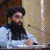 Người phát ngôn chính quyền Taliban tại Afghanistan, ông Afghanistan Zabihullah Mujahid, phát biểu tại cuộc họp báo ở Kabul. (Nguồn: THX/TTXVN)