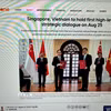 Trang AsiaOne đưa tin về chuyến thăm Singapore của Thường trực Ban Bí thư Trần Cẩm Tú. (Ảnh: Đỗ Vân/TTXVN)