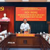 Ủy viên Bộ Chính trị, Bí thư Trung ương Đảng, Trưởng Ban Tuyên giáo Trung ương, Trưởng Đoàn kiểm tra, giám sát Trịnh Văn Quyết chủ trì Hội nghị. (Ảnh: Hoàng Hải/TTXVN)