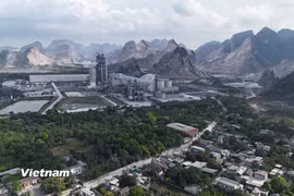 Hoạt động khai thác khoáng sản, sản xuất ximăng tại tỉnh Hà Nam, nay là tỉnh Ninh Bình. (Ảnh: Hoài Nam/Vietnam+)