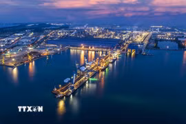Cảng tổng hợp Công ty cổ phần Hòa Phát Dung Quất nằm trong khu kinh tế Dung Quất. (Ảnh: TTXVN phát)