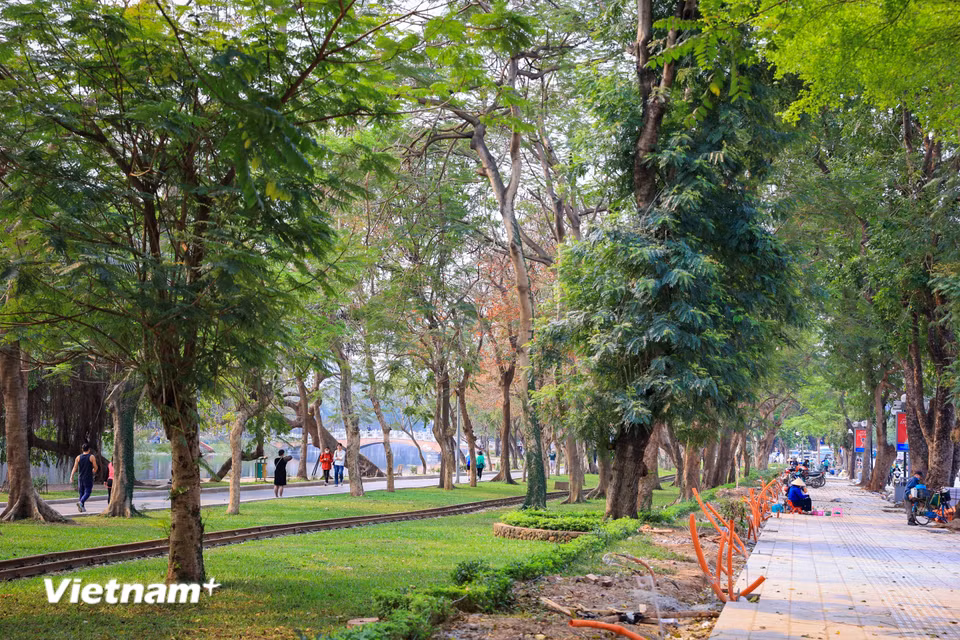 Bên cạnh những lợi ích mà không gian mở mang lại, một số người dân cũng bày tỏ sự quan ngại về vấn đề vệ sinh môi trường cũng như việc đảm bảo an ninh trật tự tại khu vực này. (Ảnh: Hoài Nam/Vietnam+)