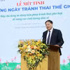 Thứ trưởng Bộ Y tế Đỗ Xuân Tuyên phát biểu tại buổi lễ. (Ảnh: PV/Vietnam+)