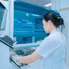 Nhân viên y tế làm công tác xét nghiệm. (Ảnh: PV/Vietnam+)
