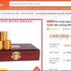 Sản phẩm “An cung ngưu hoàng hoàn Hàn Quốc hộp gỗ 10 viên - Vũ hoàng thanh tâm phòng đột quỵ, tai biến” bị Bộ Y tế yêu cầu Shopee gỡ sản phẩm quảng cáo trên sàn thương mại điện tử. (Ảnh: Cục An toàn thực phẩm cung cấp)